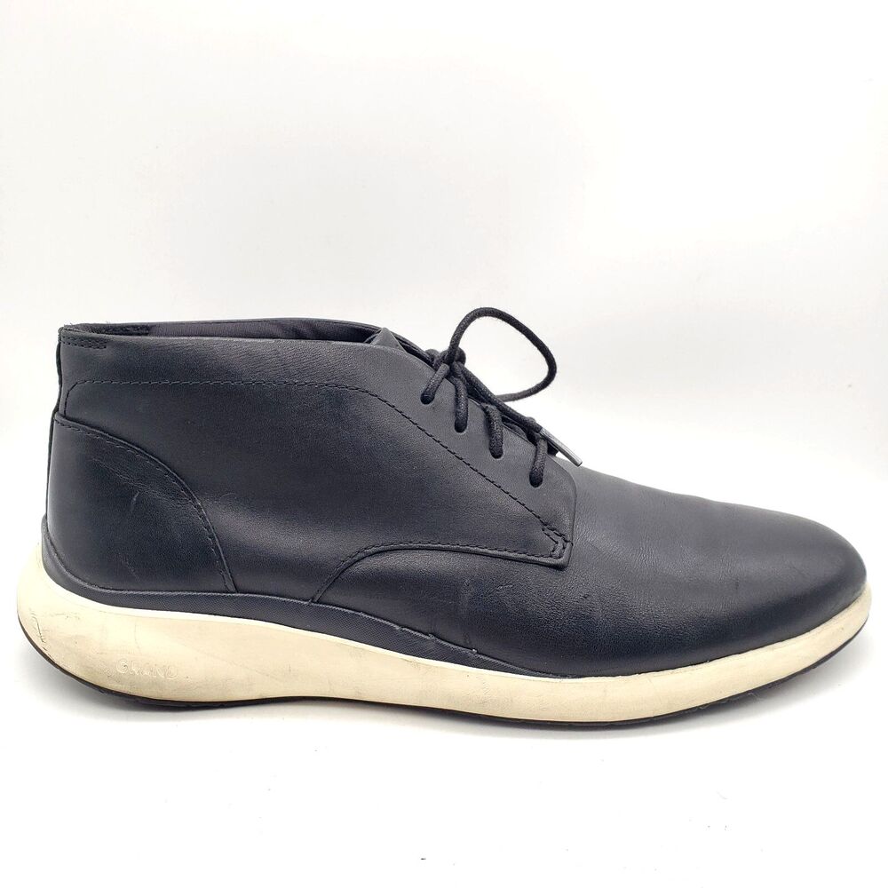 Cole Haan Shoes Men's 11 Grand Troy Chukka Boots Black/Ivory C33195 Dress Shoe